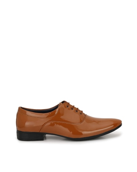 Tan patent hot sale leather shoes