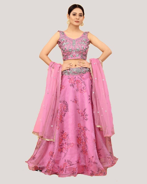 Ruby Crop Top, Lehenga & Dupatta Set | Ethnic Clothing Store Online In  Mumbai - Anj