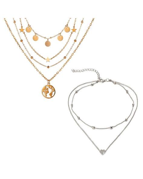 Jewels galaxy Set of 2 Layered Necklace