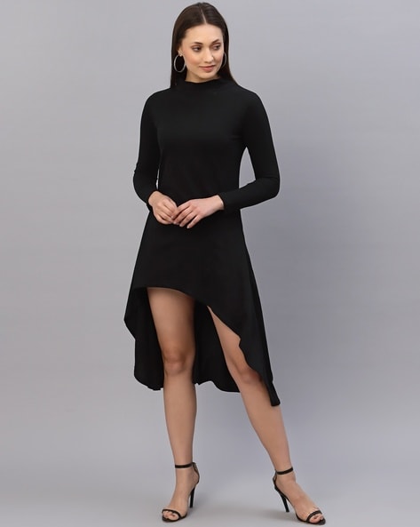 Black a line knee length outlet dress