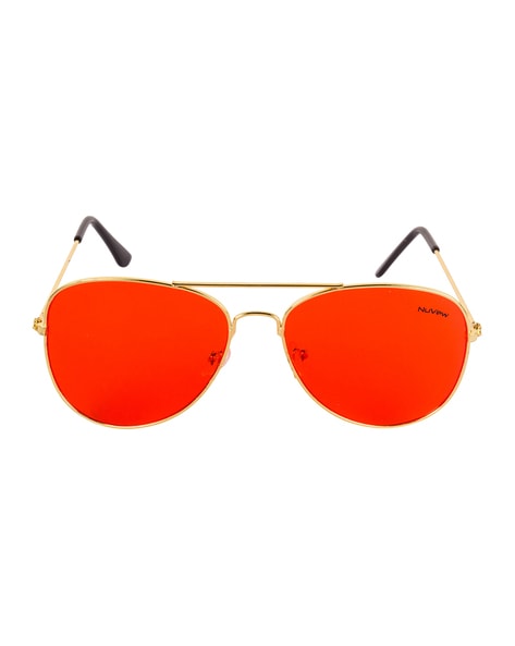 Red aviator deals sunglasses