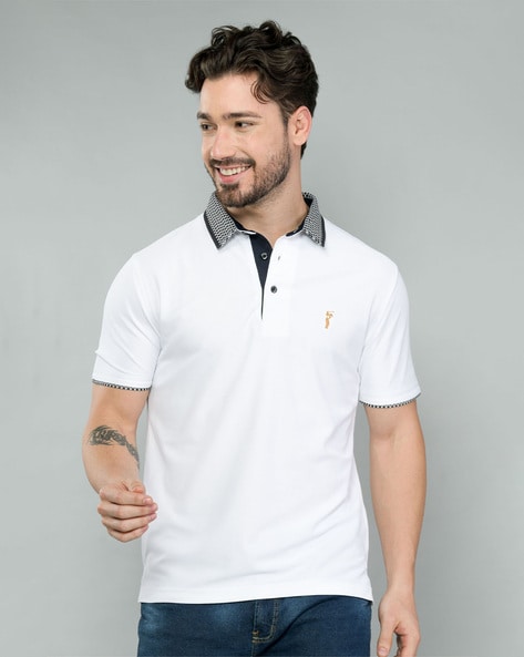 Regular Fit Polo T-Shirt with Spread Collar