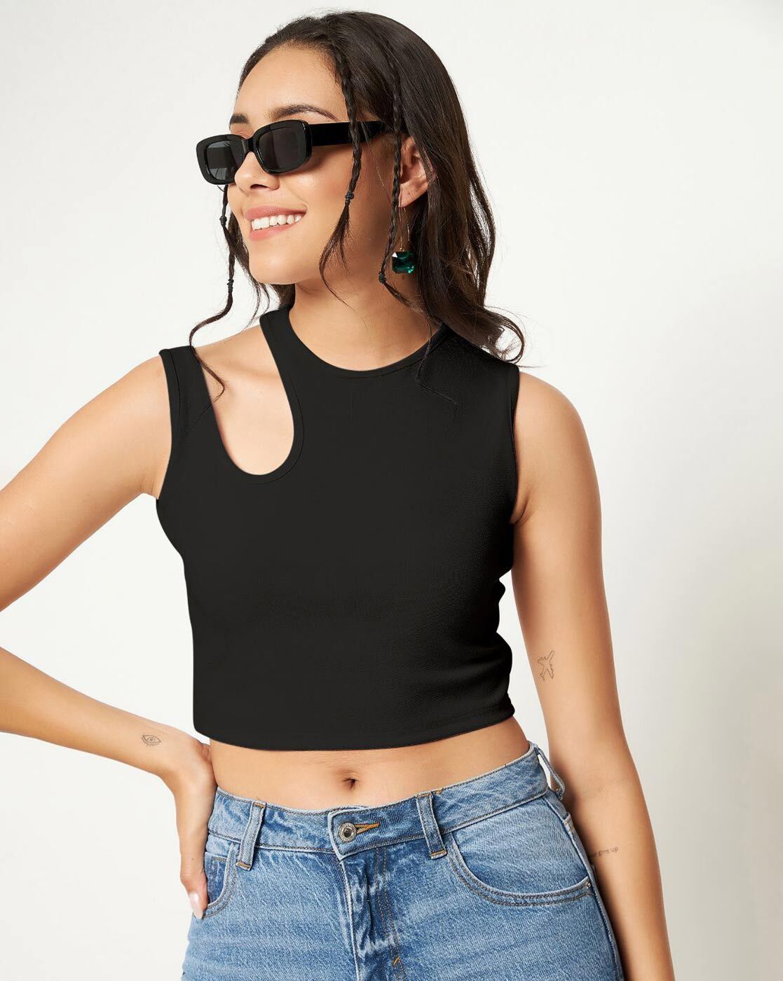 Buy Black Tops for Women by Uptownie Lite Online