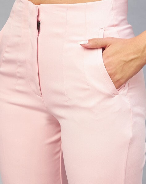 Buy Light Pink Embroidered Slim Pants Online  W for Woman
