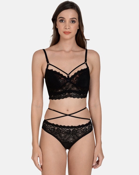 Buy online Black Net Bras And Panty Set from lingerie for Women by Mod &  Shy for ₹540 at 51% off