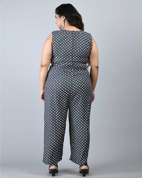 Calvin Klein Polka Dot Print Sleeveless Jumpsuit | Sleeveless jumpsuits,  Stylish jumpsuit, Sleeveless