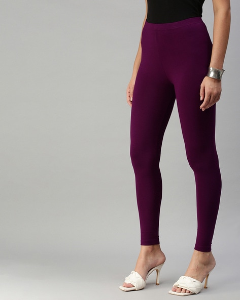 Buy Dark Purple Leggings for Women by DeMoza Online
