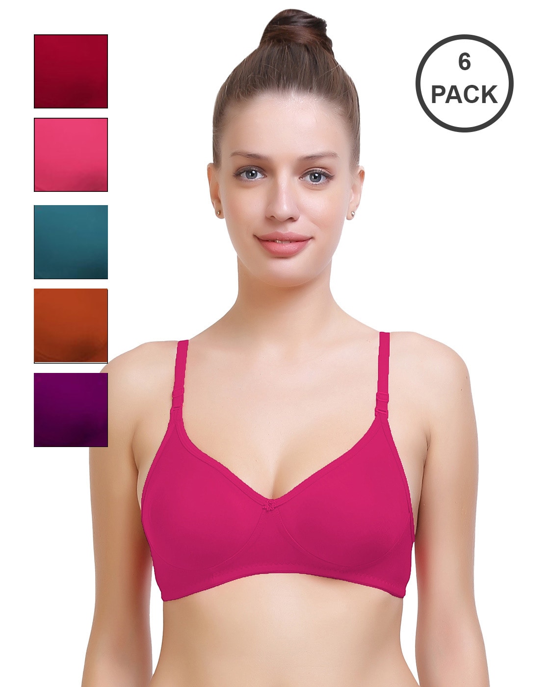 Women's Regular Cotton Wear Assorted Colour Print Bra Pack Of 5 at Rs 553, Cotton  Bra