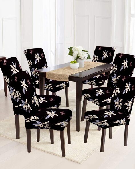 Pack of 6 Dining Chair Slip Covers Floral