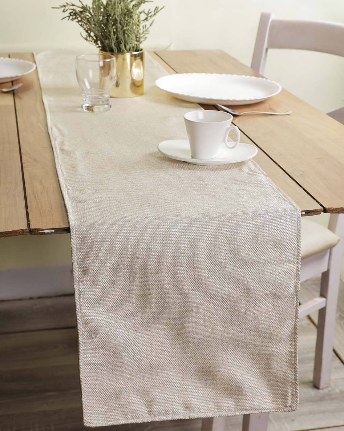 Tissina table runner 100% beige lino 50 x 160 cm | Kave Home