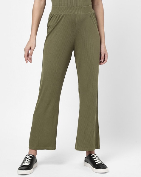 & OTHER STORIES Flared Rib Trousers in Dark Brown | Endource