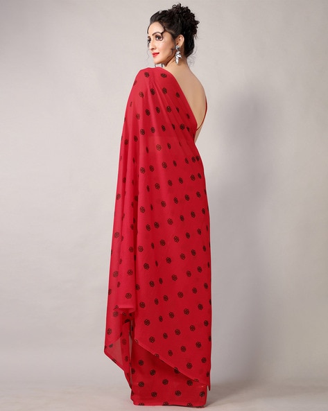 Buy Samah Printed, Geometric Print, Floral Print, Graphic Print, Polka Print  Daily Wear Georgette Multicolor Sarees Online @ Best Price In India |  Flipkart.com