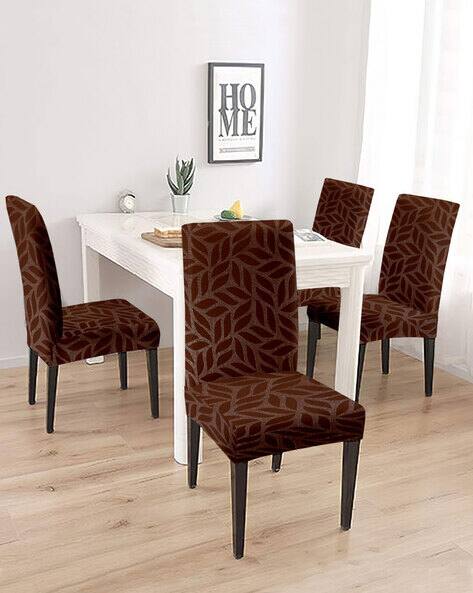 Cortina Eyelet Curtain Pack of 4 Leaf Print Chair Slip Covers