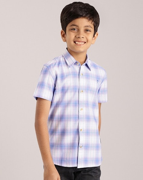 Indian Terrain Boys Checked Cotton Shirt