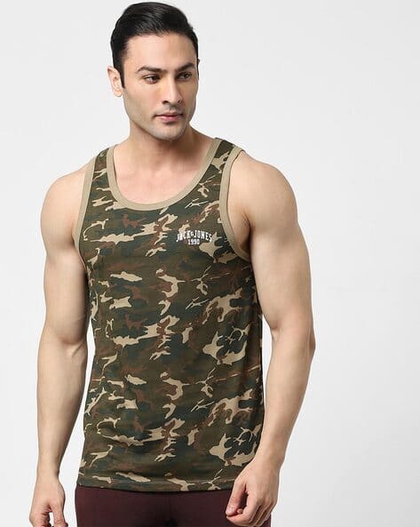 Camouflage Print Sleeveless Vest
