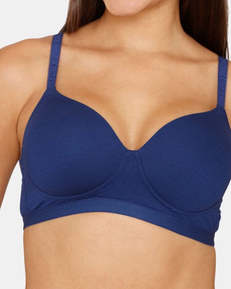 Buy Zivame Beautiful Basics Padded Non Wired 3/4th Coverage Backless Bra  Depth - Blue online