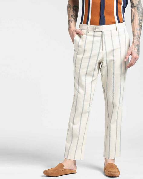 STRIPED SOFT-TOUCH TROUSERS - Sand / Marl | ZARA India