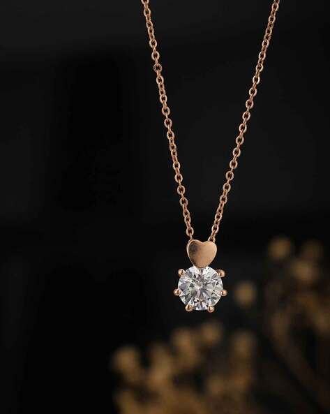 14K Gold Prong Setting Diamond Solitaire Necklace – FERKOS FJ