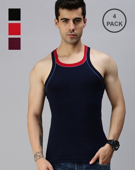 Buy Multicoloured Vests for Men by LUX COZI Online