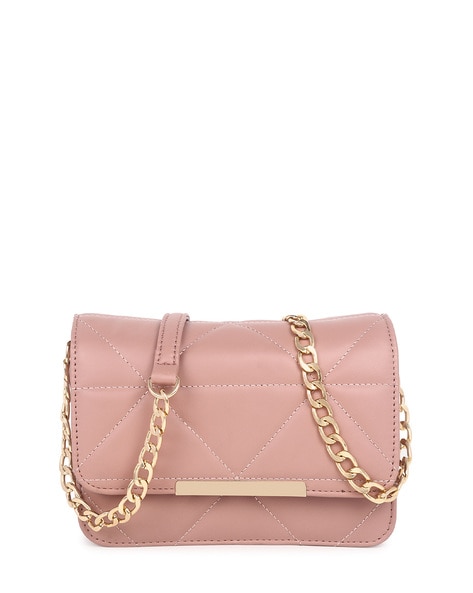 Buy PINK QUILTED PU CHAIN-STRAP PURSE for Women Online in India