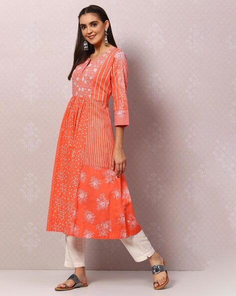 Biba orange clearance kurta