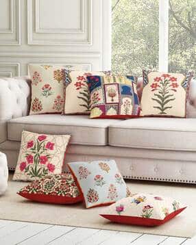 Set of 8 Printed Cushion Covers 16" x 16"-image-41