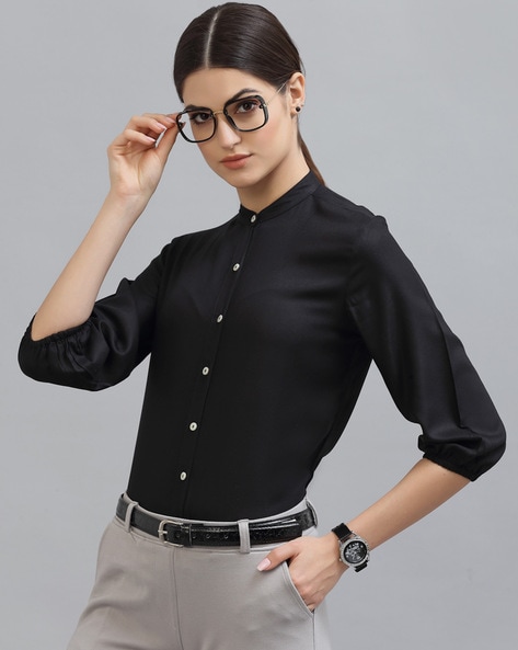 Chinese collar shirts formal best sale