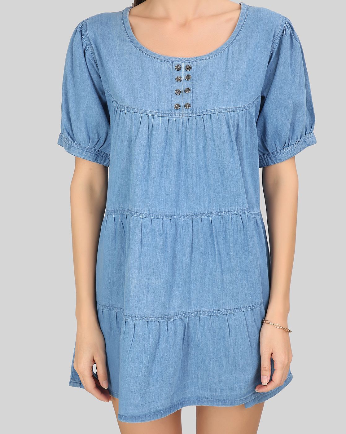 Hope In A line Denim Babydoll Dress (Small) at Amazon Women's Clothing store