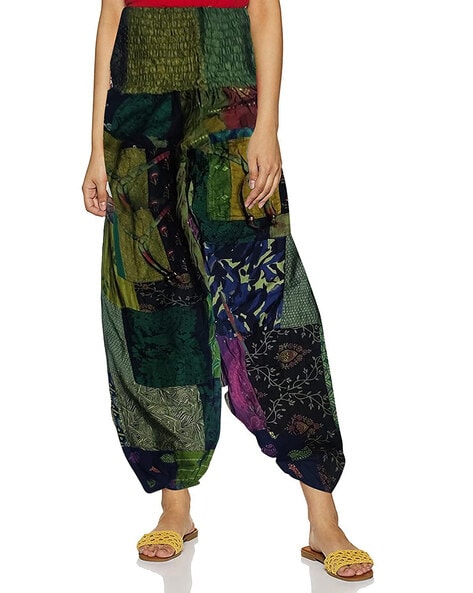 Buy Green Trousers & Pants for Women by Fressia Fabrics Online