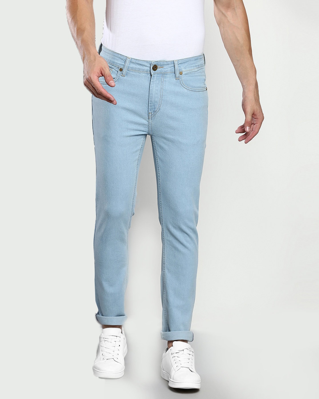 Buy Light Blue Jeans for Men by DENNISLINGO PREMIUM ATTIRE Online | Ajio.com