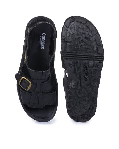 LIBERTY | Shop Men Black Solid Comfort Sandals Online from LIBERTY  available at ShoeTree.
