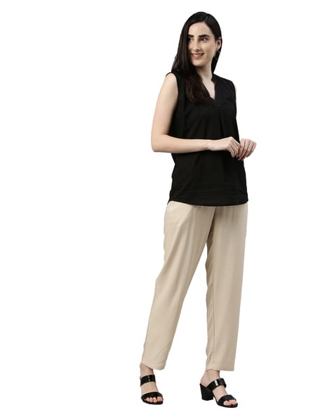 Buy Grey Pants for Women by Go Colors Online  Ajiocom