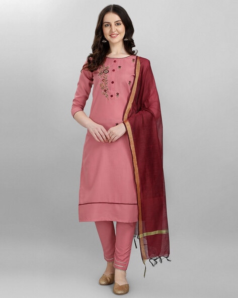 Festive Wear White Plain Designer Sleeveless Palazzo Suit With Pink Heavy  Dupatta – Kaleendi