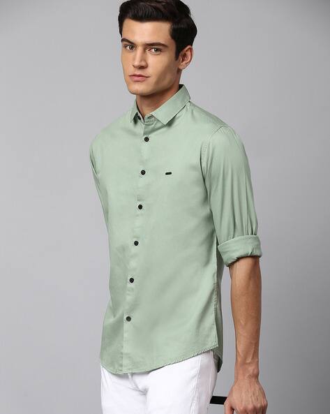 Slim Fit Shirt with Spread Collar