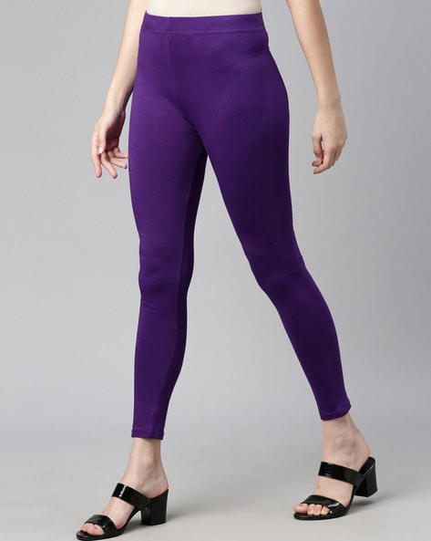 Buy REEBOK Purple Slim Fit Polyester Womens Tights | Shoppers Stop