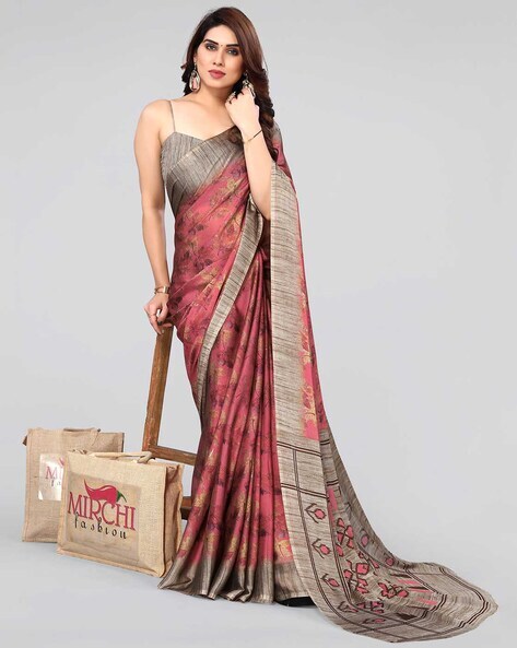 Printed Mirchi Fashion Coffee Faux Georgette Party Wear Saree at Rs 795 in  Surat