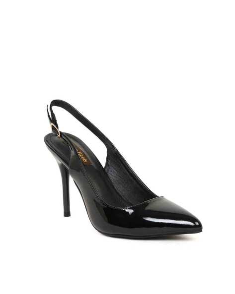 OFFICE Ministry- Mid Heel Court Black Patent Leather - Mid Heels