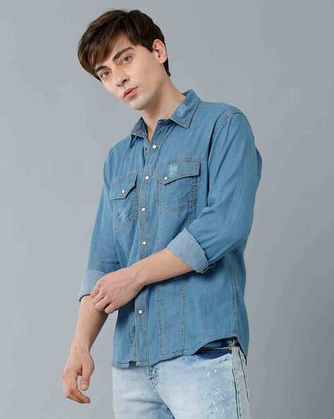 Buy Blue Shirts for Men by LEE COOPER Online | Ajio.com