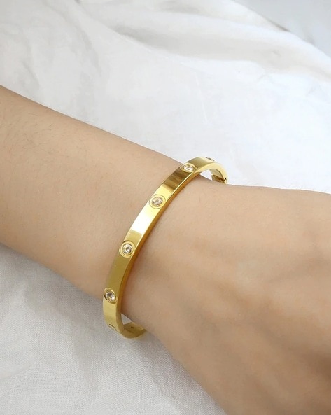 Buy Love Screw Bangle Bracelet by Silver Phantom Jewelry - 18k Gold Plated  or Silver Finish Stainless Steel Online at desertcartINDIA