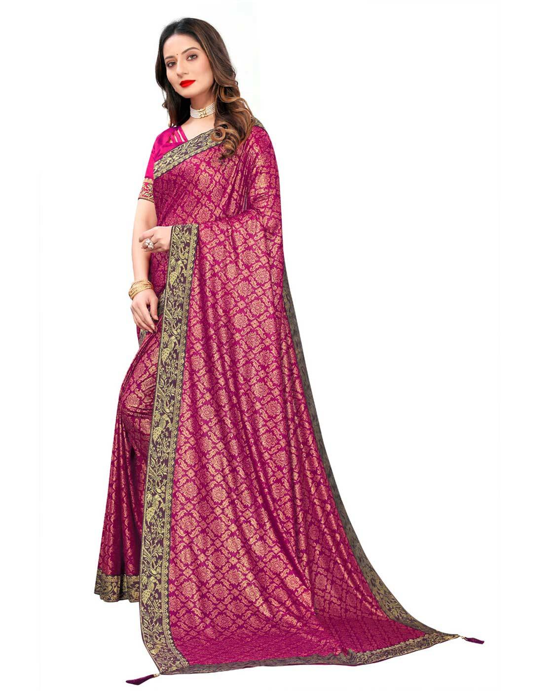 Buy Brown Sarees for Women by RIWAZO Online | Ajio.com