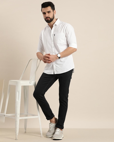 White shirt cheap black jeans men