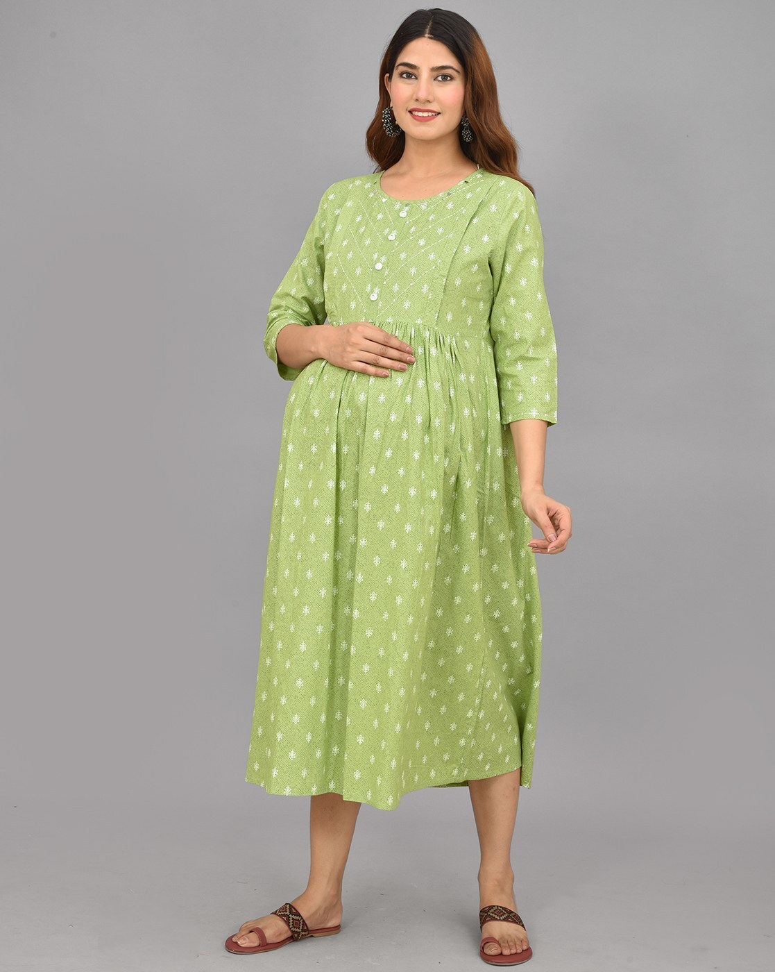 Buy online Green Cotton Maternity Wear from clothing for Women by Goldstroms  for ₹999 at 0% off