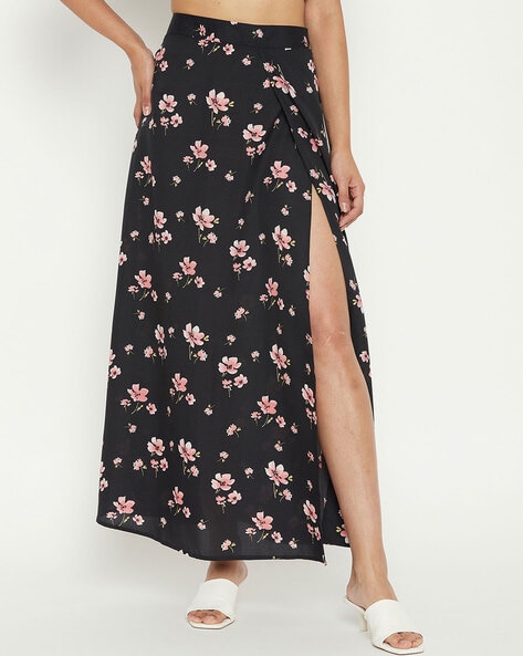 Purys Floral Print Wrap Skirt