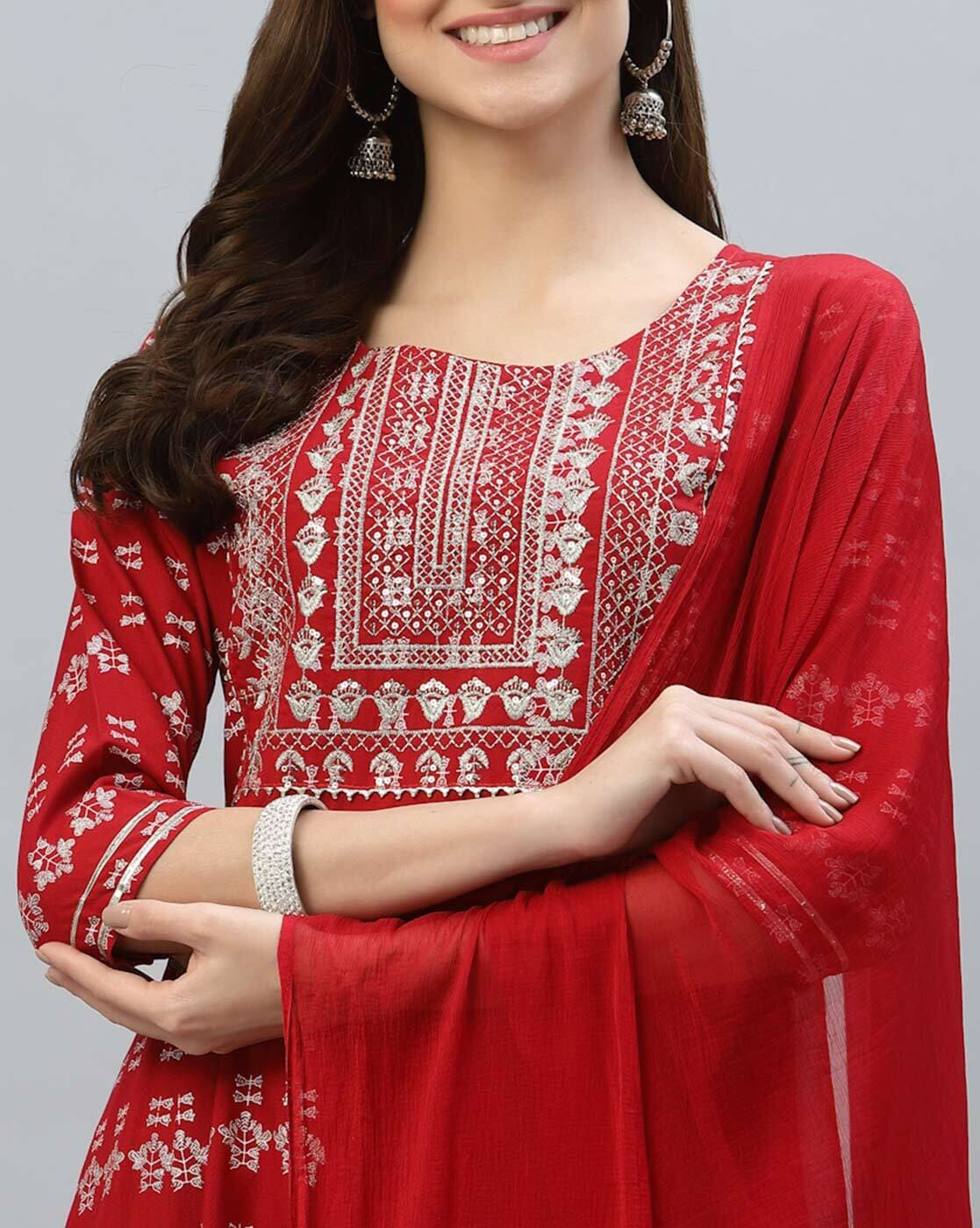 Buy Red Kurta Suit Sets for Women by STYLUM Online
