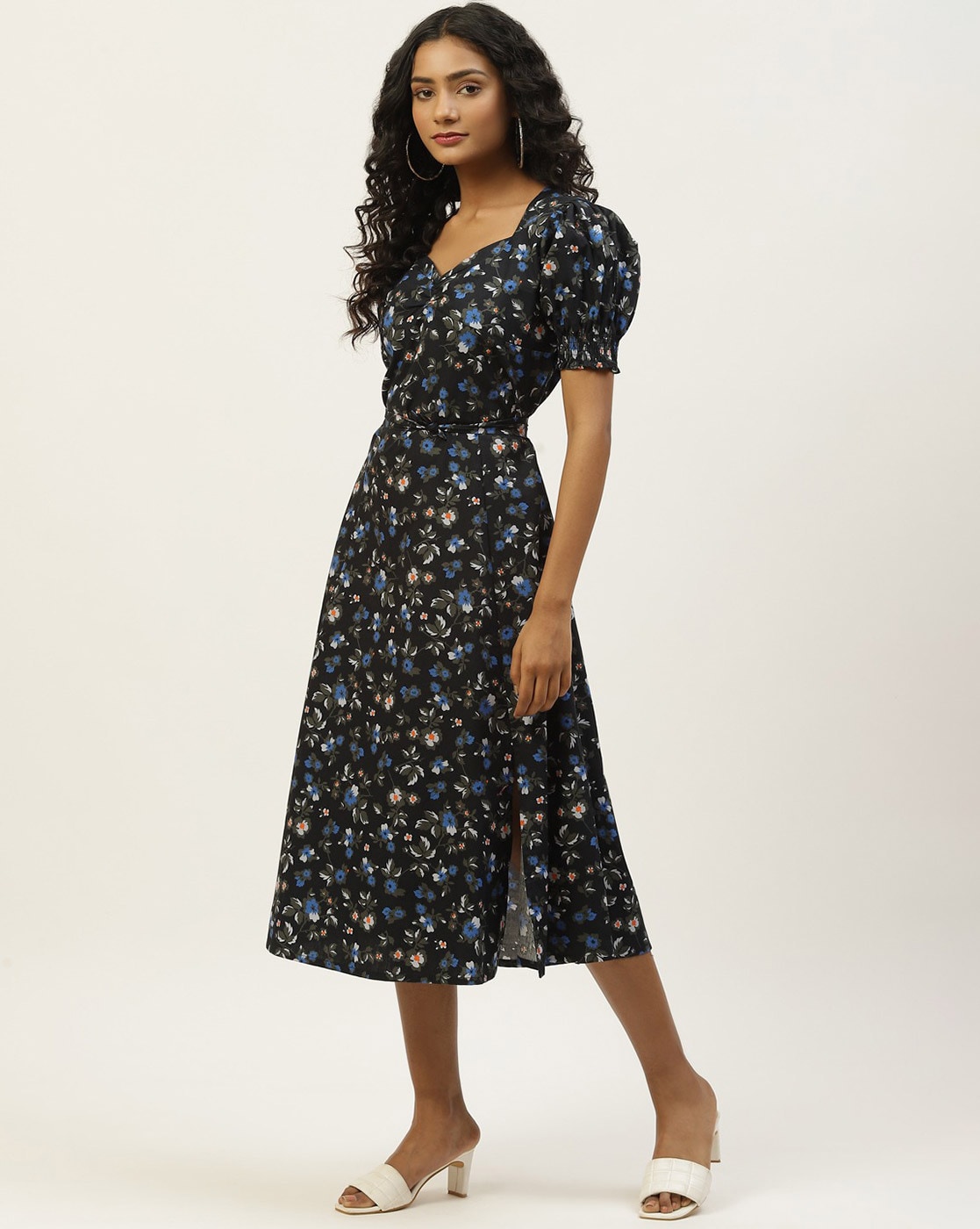 Carmelle minimalist fit-and-flare dress