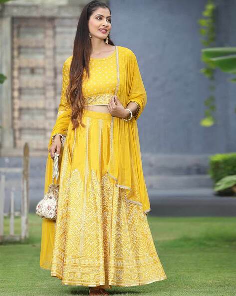 Women wedding wear haldi function yellow dress,Indian designer suit sets |  eBay