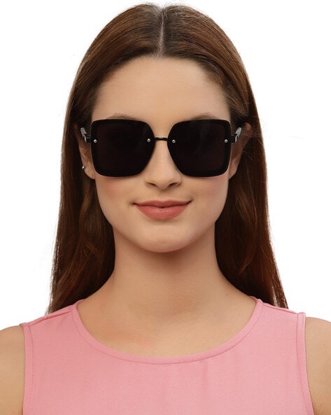 Gucci Oversized Glitter Square Sunglasses in Black | Lyst