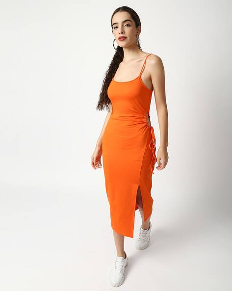 bodycon dress with strings SXV Solid Drawstring Side Bodycon Dress – SXVSTYLE main image 1