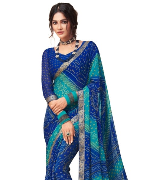 Pure Georgette block printed sarees | Block print saree, Printed sarees,  Saree designs