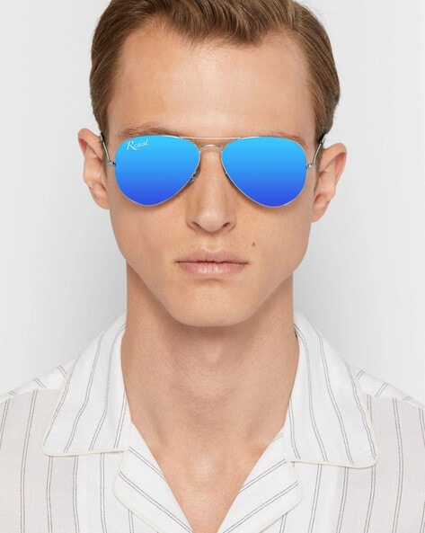 Blue aviator outlet sunglasses